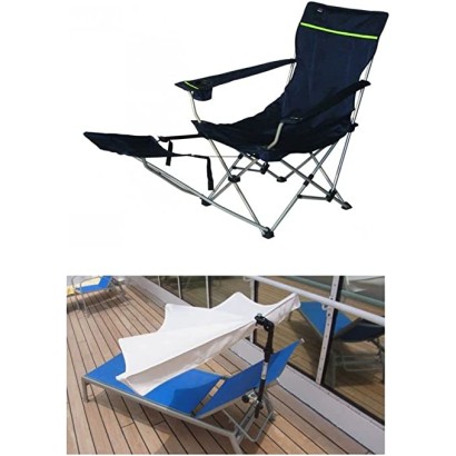 HOLLY STABIELO Relax folding chair with leg rest and fan umbrella