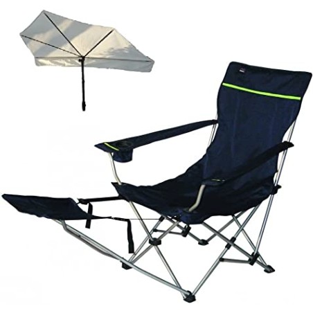 HOLLY STABIELO Relax folding chair with leg rest and fan umbrella