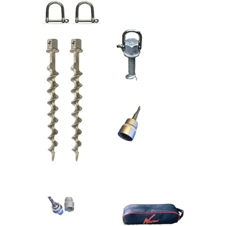 HOLLY WURMI STABIELO Set of 2 screw pegs + stainless steel shackle + bag + nut adapter