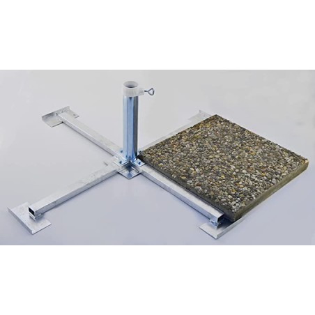 HOLLY STABIELO Plate umbrella stand made of 4mm steel for umbrella poles up to 55mm diameter, concrete slabs 40x40, made in Germ