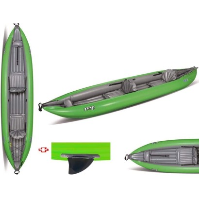 HOLLY GUMOTEX Kayak Solar II red with paddle, pump and splash guard