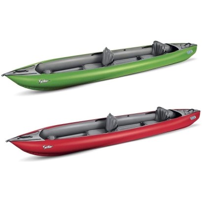 HOLLY GUMOTEX Inflatable kayak Solar Lime red-grey + pump + 2 adjustable paddles + pointed blanket