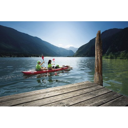 HOLLY GUMOTEX Inflatable kayak Solar Lime red-grey + pump + 2 adjustable paddles + pointed blanket