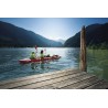 HOLLY GUMOTEX Schlauchkajak Solar Lime rot-grau + Pumpe + 2 verstellbare Paddel + Spitzdecke