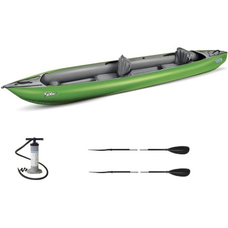 HOLLY GUMOTEX Schlauchkajak Solar Lime grün-grau, Pumpe, 2x verstellbare Paddel