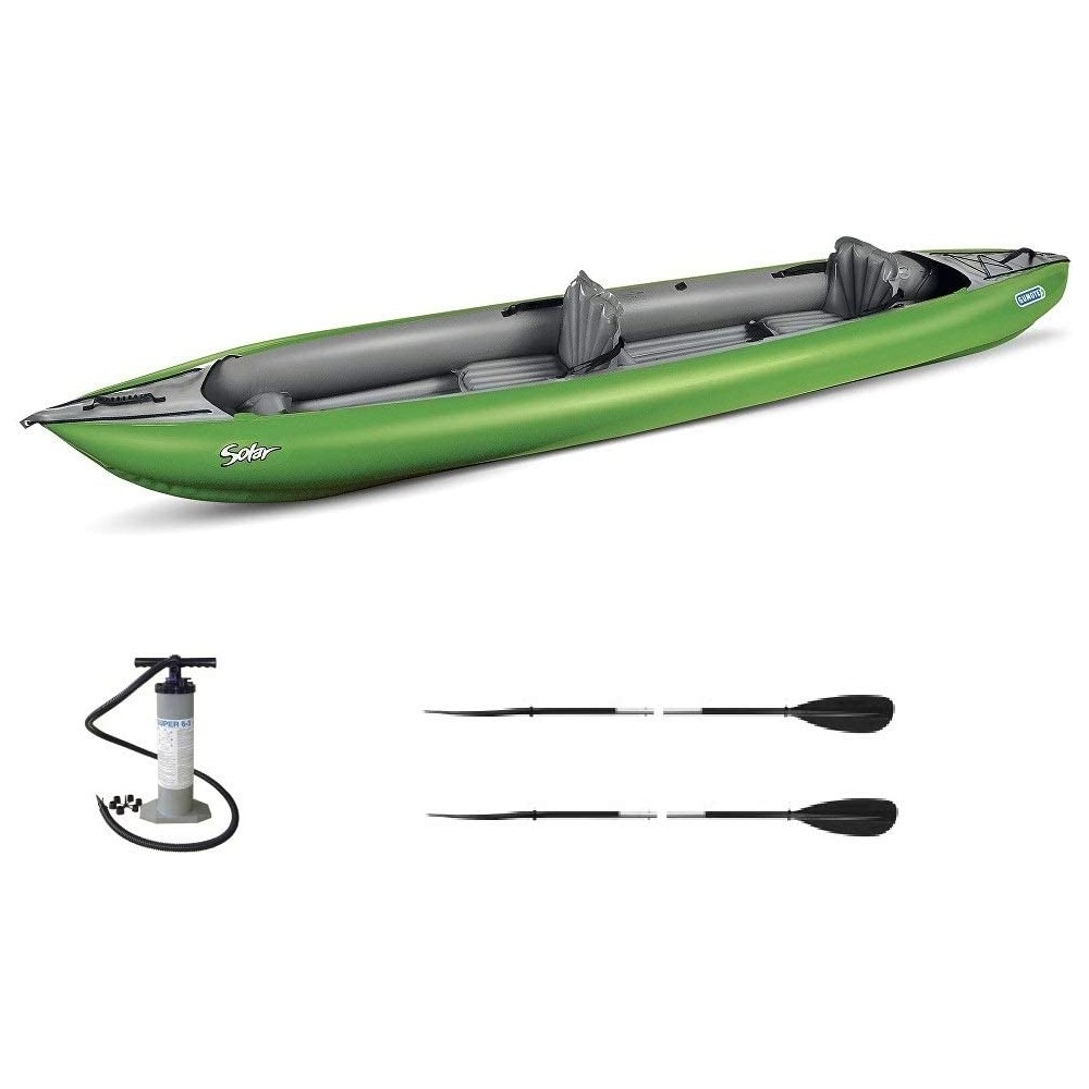 HOLLY GUMOTEX Inflatable kayak Solar Lime red-grey, pump, 2x adjustable paddles