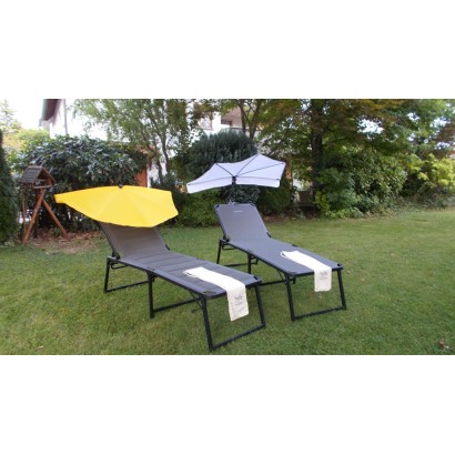 HOLLY KAUFLAND Edition Nr. 3 Fächerschirm gelb, UV Sonnenschutz für Liegen