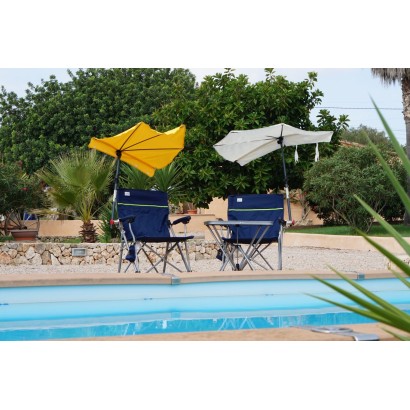 HOLLY KAUFLAND Edition Nr. 4 Fächerschirm weiß, UV Sonnenschutz für Faltstühle