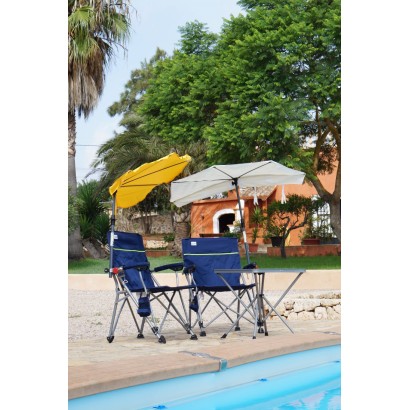 HOLLY KAUFLAND Edition Nr. 4 Fächerschirm weiß, UV Sonnenschutz für Faltstühle