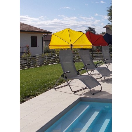 HOLLY Exklusivmodell Beach And Shore drehbarer teleskopierbarer Sonnenschutzfächer Fächerschirm gelb inkl. Multihalterung