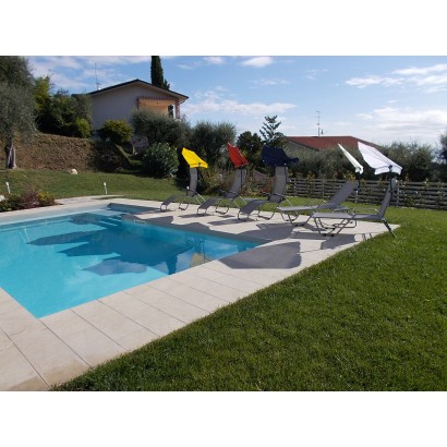 HOLLY Exklusivmodell Beach And Shore drehbarer teleskopierbarer Sonnenschutzfächer Fächerschirm gelb inkl. Multihalterung