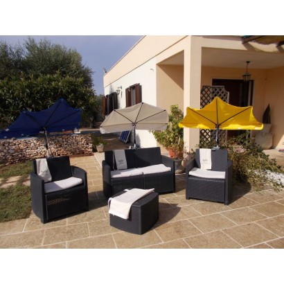 HOLLY Exklusivmodell Beach And Shore drehbarer teleskopierbarer Sonnenschutzfächer Fächerschirm gelb inkl. Multihalterung