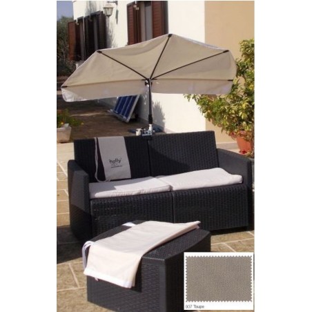 HOLLY Exklusivmodell Beach And Shore drehbarer teleskopierbarer Sonnenschutzfächer Fächerschirm beige inkl. Multihalterung