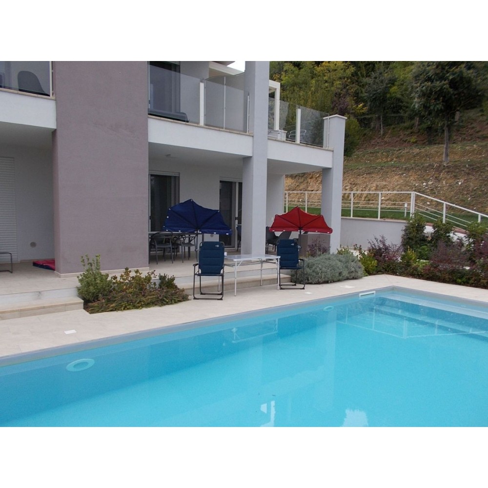 HOLLY Exklusivmodell Beach And Shore drehbarer teleskopierbarer Sonnenschutzfächer Fächerschirm dunkelblau inkl. Multihalterung