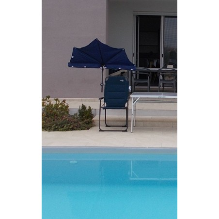 HOLLY Exklusivmodell Beach And Shore drehbarer teleskopierbarer Sonnenschutzfächer Fächerschirm dunkelblau inkl. Multihalterung