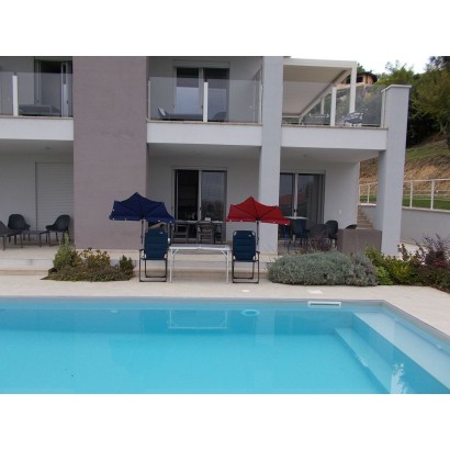 HOLLY Exklusivmodell Beach And Shore drehbarer teleskopierbarer Sonnenschutzfächer Fächerschirm dunkelblau inkl. Multihalterung