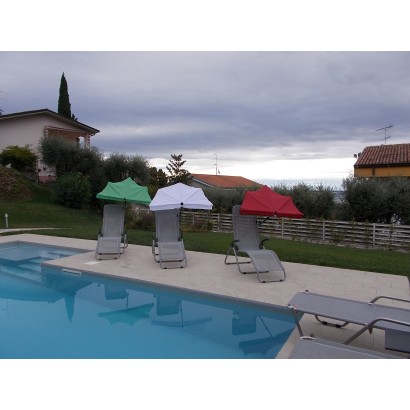 HOLLY Exklusivmodell Beach And Shore drehbarer teleskopierbarer Sonnenschutzfächer Fächerschirm dunkelgrün inkl. Multihalterung