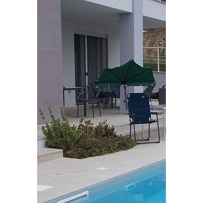 HOLLY Exklusivmodell Beach And Shore drehbarer teleskopierbarer Sonnenschutzfächer Fächerschirm dunkelgrün inkl. Multihalterung