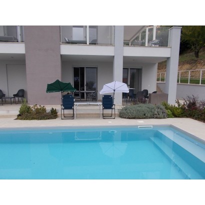 HOLLY Exklusivmodell Beach And Shore drehbarer teleskopierbarer Sonnenschutzfächer Fächerschirm dunkelgrün inkl. Multihalterung