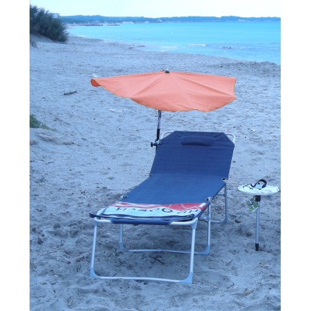 HOLLY Exklusivmodell Beach And Shore drehbarer teleskopierbarer Sonnenschutzfächer Fächerschirm orange inkl. Multihalterung