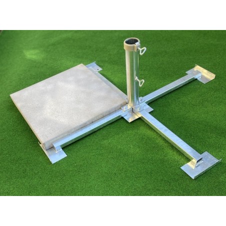 HOLLY STABIELO Sicherheits-Plattenschirmständer 4mm Stahl Schirmstöcke bis 55mm Durchmesser, Betonplatten 50x50, made in Germany