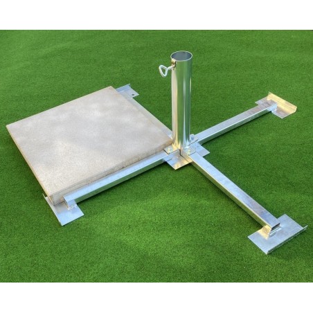 HOLLY STABIELO Plattenschirmständer aus 4mm Stahl für Schirmstöcke bis 60mm Durchmesser, Betonplatten 40x40, made in Germany