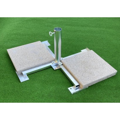HOLLY STABIELO Plattenschirmständer aus 4mm Stahl für Schirmstöcke bis 60mm Durchmesser, Betonplatten 40x40, made in Germany