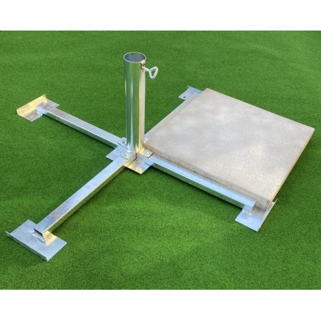 HOLLY STABIELO Plattenschirmständer aus 4mm Stahl für Schirmstöcke bis 60mm Durchmesser, Betonplatten 50x50, made in Germany