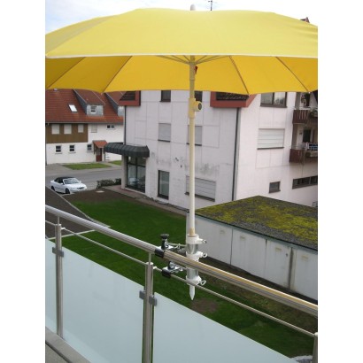 MADE IN BW - HOLLY STABIELO 2fach Schirmgeländerhalter bis 65mm Durchmesser für Stöcke 25-50mm DM mit 11cm Abstandsachse