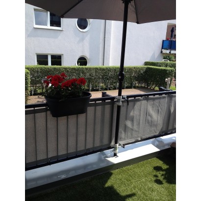 MADE IN BW - HOLLY STABIELO 2fach Schirmgeländerhalter bis 65mm Durchmesser für Stöcke 25-50mm DM mit 11cm Abstandsachse