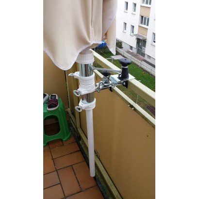 MADE IN BW - HOLLY STABIELO 2fach Schirmgeländerhalter bis 65mm Durchmesser für Stöcke 25-50mm DM mit 11cm Abstandsachse