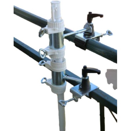 HOLLY STABIELO 2x Schirmgeländerhalter bis 65mm Durchmesser für Stöcke 25-50mm DM mit 11cm Abstandsachse