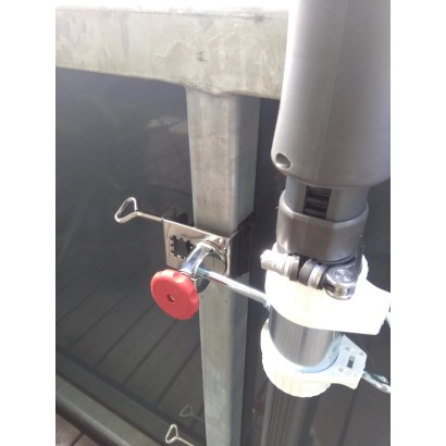 MADE IN BW - HOLLY STABIELO 2fach Schirmgeländerhalter bis 65mm Durchmesser für Stöcke 25-50mm DM mit 6cm Abstandsachse