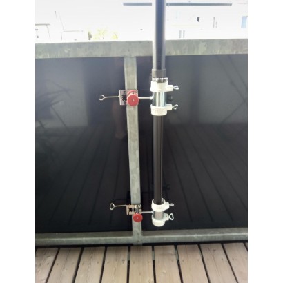 MADE IN BW - HOLLY STABIELO 2fach Schirmgeländerhalter bis 65mm Durchmesser für Stöcke 25-50mm DM mit 6cm Abstandsachse