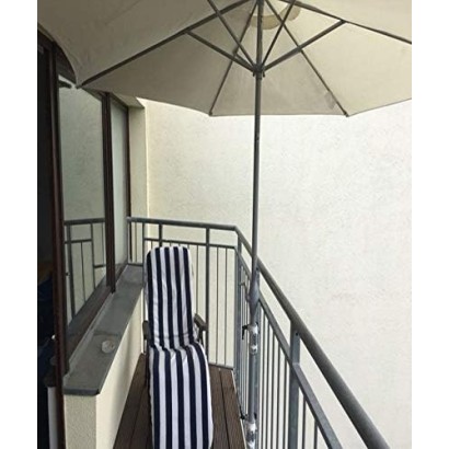 MADE IN BW - HOLLY STABIELO 2fach Schirmgeländerhalter bis 65mm Durchmesser für Stöcke 25-50mm DM mit 6cm Abstandsachse