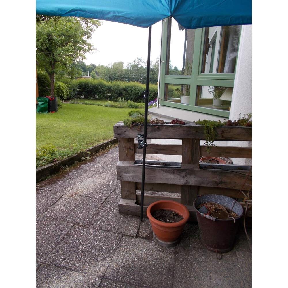 MADE In BW - STABIELO 2fach 360° Edelstahl Schirmhalter bis 50mm eckige und runde Elemente, für Stöcke bis 38mm Durchmesser