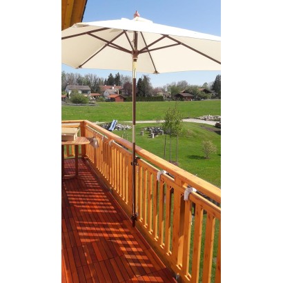 MADE In BW - STABIELO 1fach Edelstahl Schirmhalter eckige und runde Elemente bis 50mm, für Stöcke bis 38mm Durchmesser