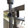 MADE In BW - STABIELO 1fach Edelstahl Schirmhalter eckige und runde Elemente bis 50mm, für Stöcke bis 38mm Durchmesser