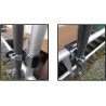 MADE In BW - STABIELO 1fach Edelstahl Schirmhalter eckige bis 60mm und runde Elemente bis 65mm, für Stöcke bis 38mm Durchmesser