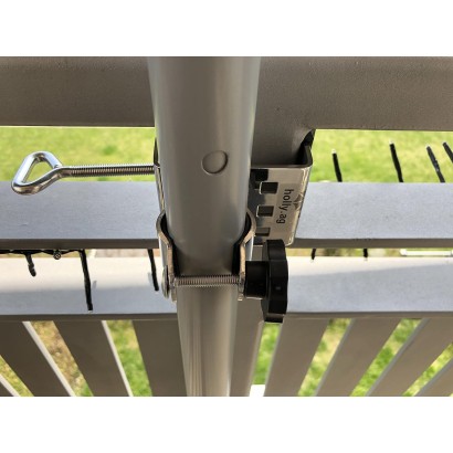 MADE In BW - STABIELO 2fach Edelstahl Schirmhalter eckige und runde Elemente bis 55mm, für Stöcke bis 38mm Durchmesser