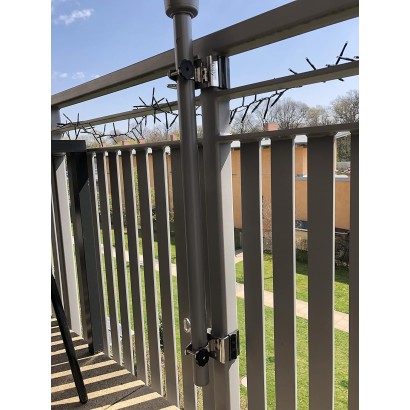 MADE In BW - STABIELO 2fach Edelstahl Schirmhalter eckige und runde Elemente bis 55mm, für Stöcke bis 38mm Durchmesser