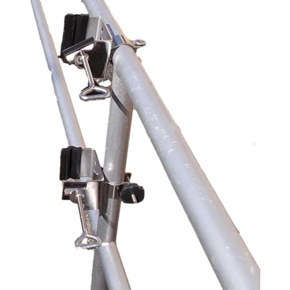 MADE In BW - STABIELO 2fach Edelstahl Schirmhalter eckige und runde Elemente bis 55mm, für Stöcke bis 38mm Durchmesser