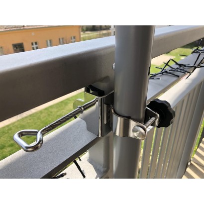 MADE In BW - STABIELO 2fach Edelstahl Schirmhalter eckige und runde Elemente bis 55mm, für Stöcke bis 38mm Durchmesser