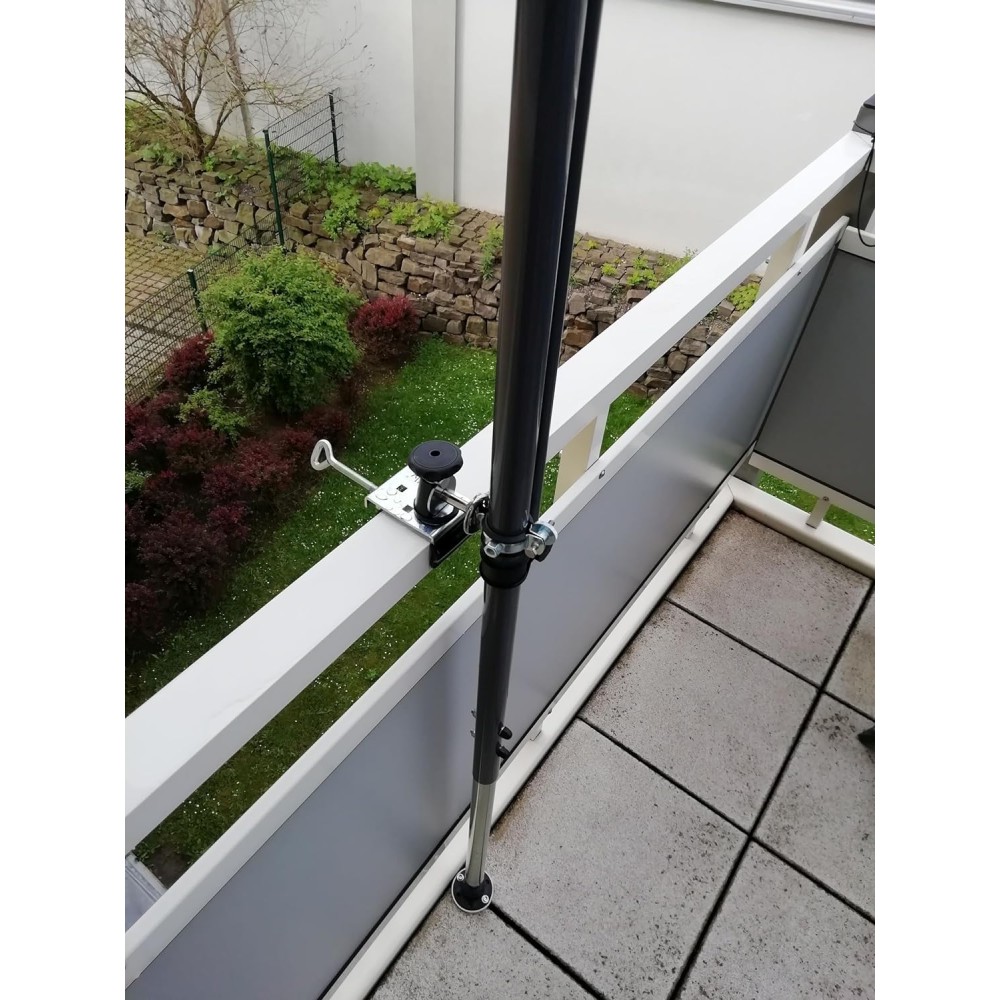 MADE IN BW - HOLLY 360° drehbarer Brüstungshalter max. 60mm Spannweite für Stöcke max. Ø 30mm