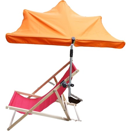 MADE IN BW - HOLLY UV Sonnenschutzfächer orange für Stuhl/Liege und Halter 360° drehbar
