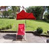 MADE IN BW - HOLLY UV Sonnenschutzfächer orange für Stuhl/Liege und Halter 360° drehbar