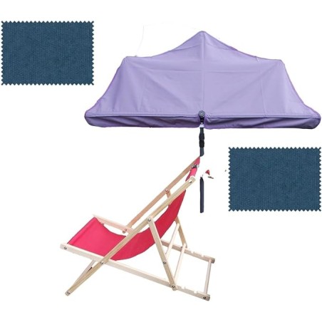 MADE IN BW - HOLLY UV Sonnenschutzfächer jeansfarben für Stuhl/Liege und Halter 360° drehbar