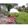 MADE IN BW - HOLLY UV Sonnenschutzfächer natur für Stuhl/Liege und Halter 360° drehbar