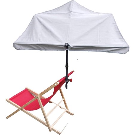 MADE IN BW - HOLLY UV Sonnenschutzfächer natur für Stuhl/Liege und Halter 360° drehbar