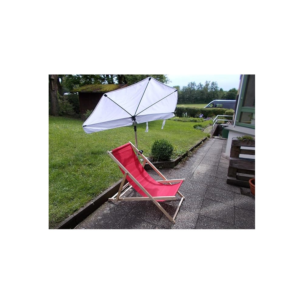 MADE IN BW - HOLLY UV Sonnenschutzfächer weiss für Stuhl/Liege und Halter 360° drehbar